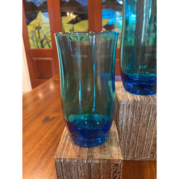 Anchor Hocking Caribbean Blue MCM Water Tumblers - Picture 4 of 9